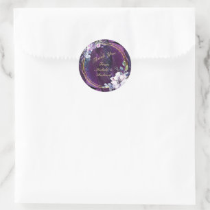 Elegant Flowers and Feathers Classic Round Sticker