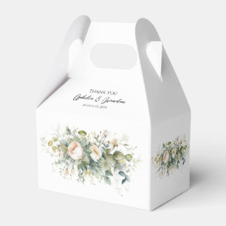 Elegant flowers and greenery favour box