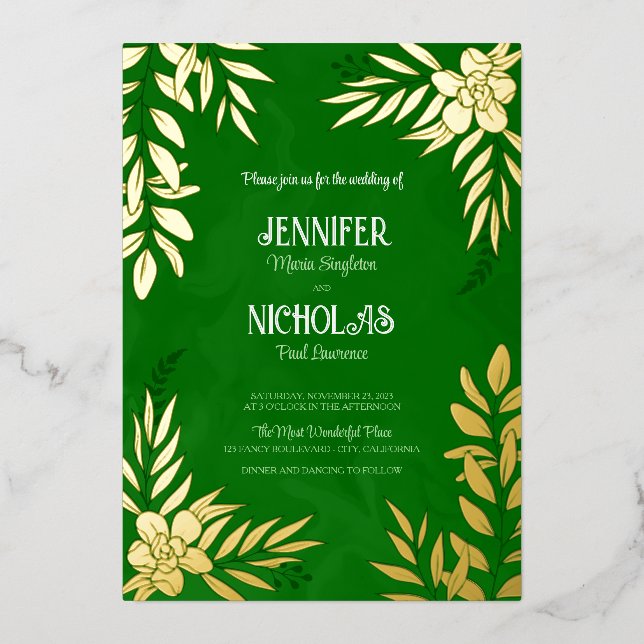 Elegant Flowers And Leaves Ornaments for Wedding (Front)