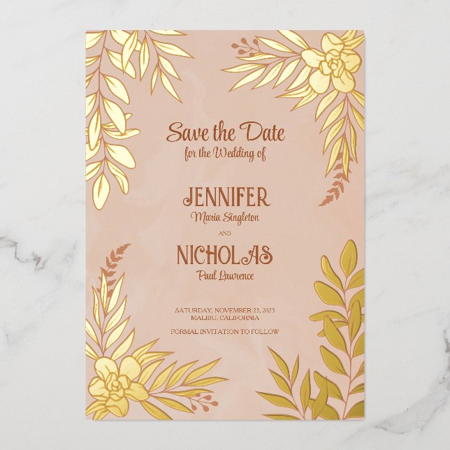 Elegant Flowers And Leaves Ornaments for Wedding F (Front)