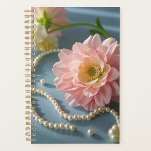 Elegant flowers and pearls planner