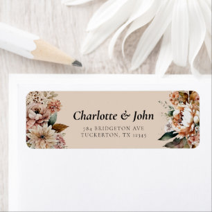 Elegant Flowers Autumn Wedding Return Address