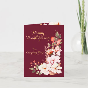 Elegant Flowers Bouquet Company Happy Thanksgiving Invitation