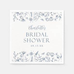 Elegant Flowers Bridal Shower Napkins