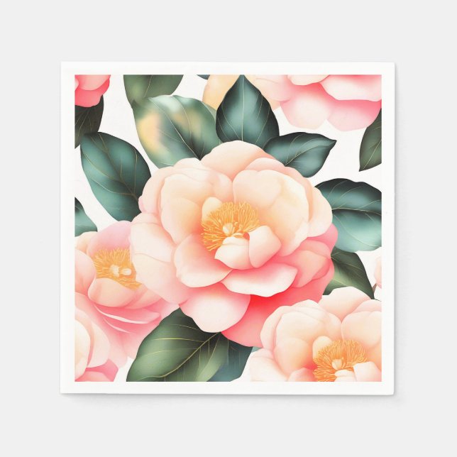 Elegant Flowers Camellia Napkin (Front)