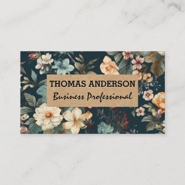 Elegant Flowers | Classic Business Card (Front)
