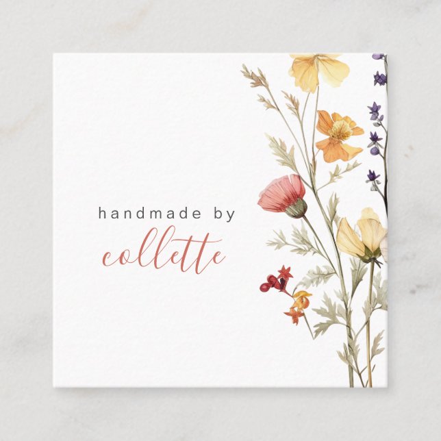 Elegant Flowers Craftsman Business Card (Front)