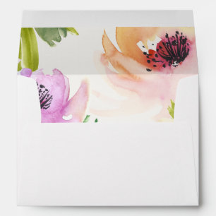 Elegant Flowers Envelope Liner with Return Address