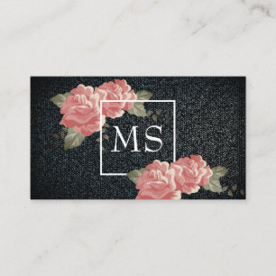 Elegant Flowers / Fabric Texture Business Card