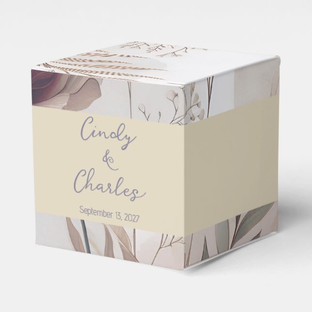 Elegant Flowers  Favour Box (Front Side)