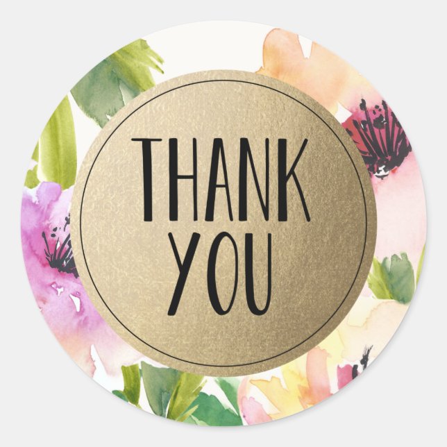 Elegant Flowers Gold | Favour Labels (Front)