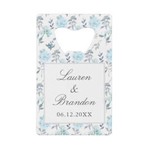 Elegant Flowers Grey Blue Wedding Thank You Favour