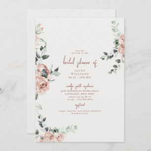Elegant Flowers in Spring Bridal Shower Invitation