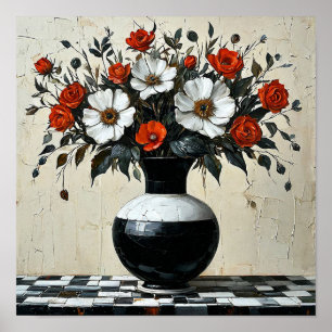 🌸 Elegant Flowers In Vase Still Life Botanical  Poster