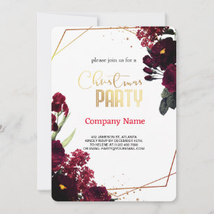 Elegant flowers, Magical Christmas Red Rose Invitation