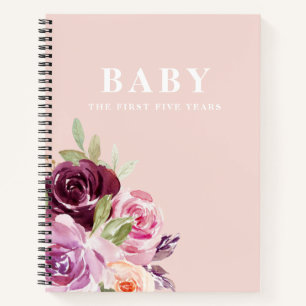 Elegant Flowers & Pastel Pink Beauty Mum To Be Notebook