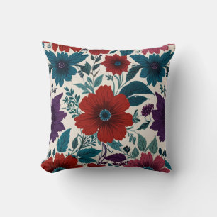 Elegant Flowers Pattern Cushion