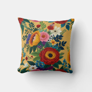 Elegant Flowers Pattern  Cushion
