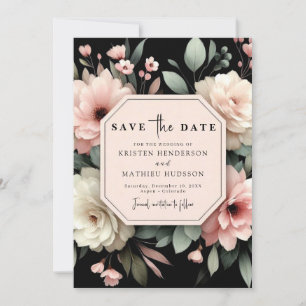 Elegant Flowers Pink Floral Wedding Save The Date