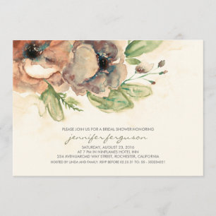 Elegant Flowers Vintage Bridal Shower Invitation