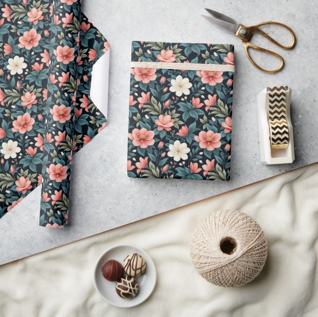 Elegant flowers, wrapping paper (Crafts)
