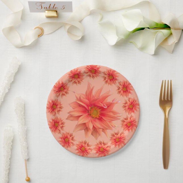 Elegant Flowery,  Paper Plate (Wedding)