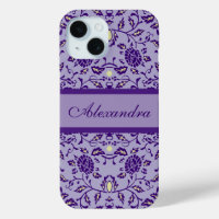 Elegant Flowery Purple Damask