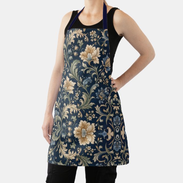 Elegant Flowing Botanical Flourish Apron (Insitu)
