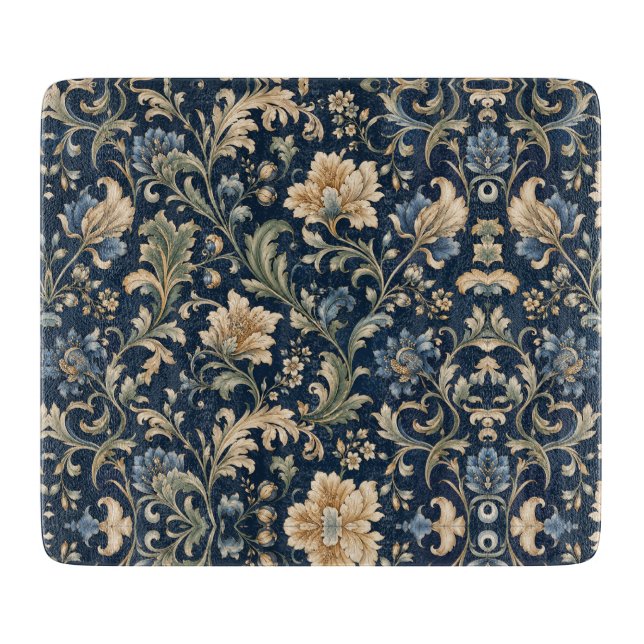 Elegant Flowing Botanical Flourish Cutting Board (Front)