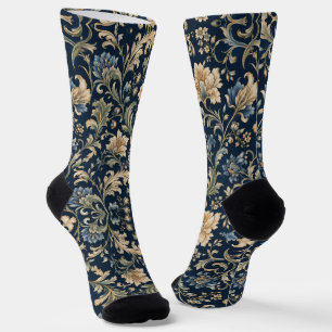 Elegant Flowing Botanical Flourish Socks