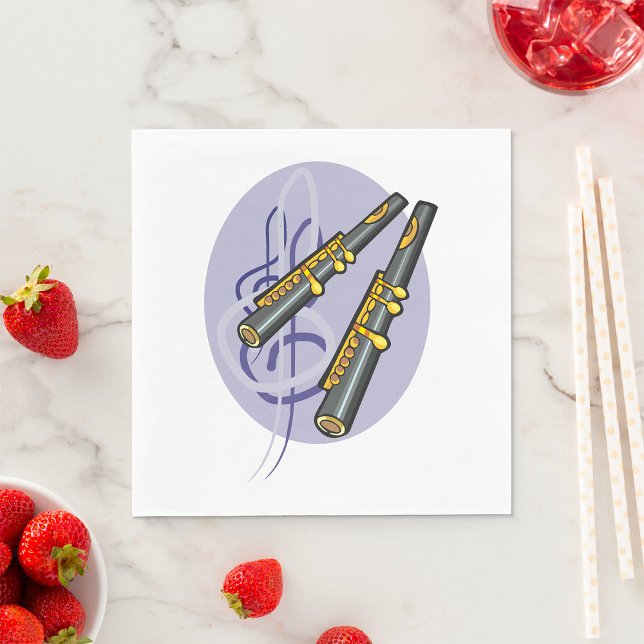 Elegant Flute Duet Music Musical Instrument   Napkin (Creator Uploaded)