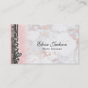 elegant flute lessons design business card
