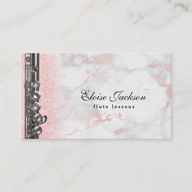 elegant flute lessons design business card (Front)