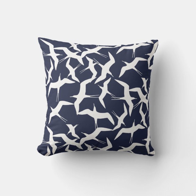 Elegant Flying Birds Pattern Cushion Pillow (Front)