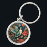 Elegant Flying Hummingbird William Morris Inspired Key Ring<br><div class="desc">Elevate your keychain collection with this 'Elegant Flying Hummingbird William Morris Inspired Keychain.' This exquisite accessory seamlessly marries the intricate beauty of William Morris-inspired patterns with the grace of hummingbirds in flight. Carry a touch of nature-inspired elegance with you wherever you go, and let your keys stand out with this...</div>