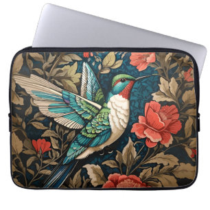 Elegant Flying Hummingbird William Morris Inspired Laptop Sleeve