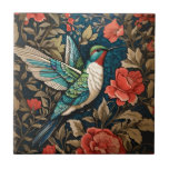 Elegant Flying Hummingbird William Morris Inspired Tile<br><div class="desc">Elegant Flying Hummingbird Ceramic Tile, a mesmerising fusion of the ethereal flight of hummingbirds and the timeless design essence of William Morris. This ceramic tile embodies the beauty of nature and the artistic sophistication of Morris' influence in a stunning piece of functional art.</div>