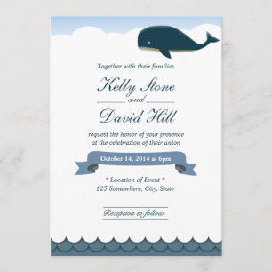 Elegant Flying Whale Wedding Invitations