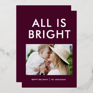elegant foil 1 photo modern foil holiday card