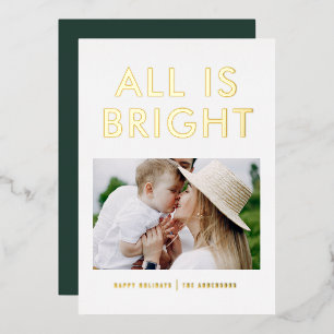 elegant foil 1 photo modern foil holiday card