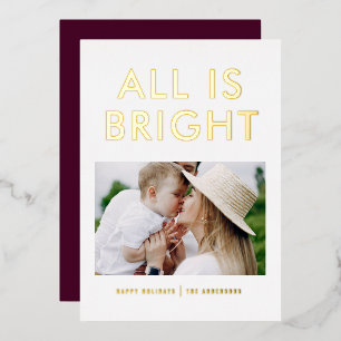 elegant foil 1 photo modern foil holiday card