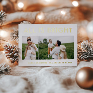 elegant foil 2 photo modern foil holiday card