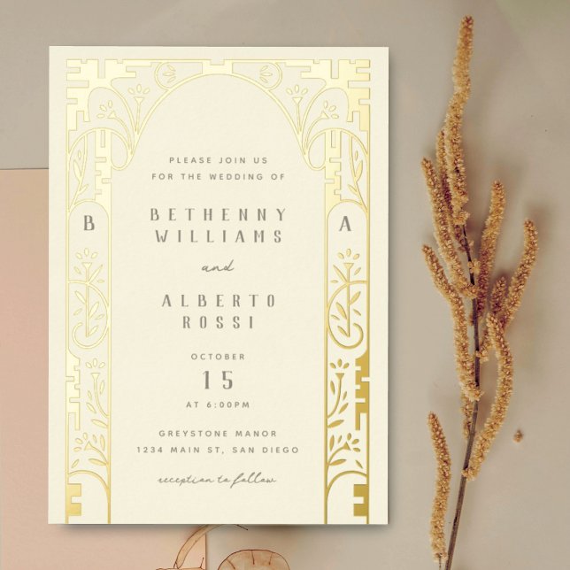 Elegant Foil Art Nouveau Arch Foil Invitation (Creator Uploaded)