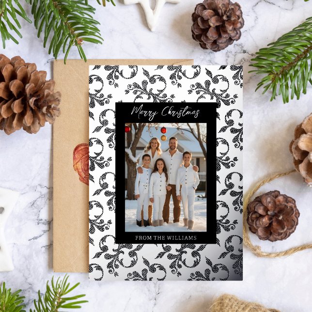 Elegant Foil Christmas Card Template Holiday Black (Creator Uploaded)