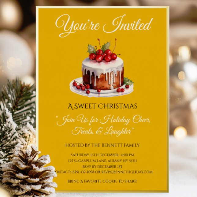 Elegant Foil Christmas Invitation | Sweetest Noel  (Creator Uploaded)