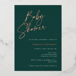 Elegant Foil Gender Neutral Baby Shower Green