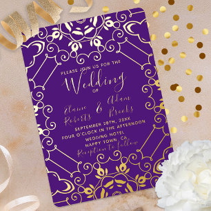 Elegant Foil Gold And Purple Wedding