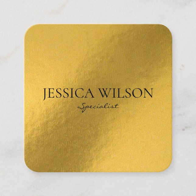Elegant foil gold modern business card (Front)