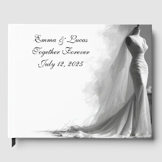 Elegant Foil Guestbook – Romantic Wedding  (Front)