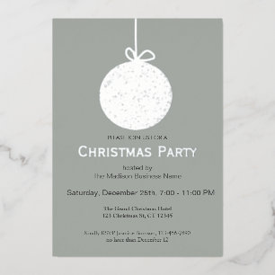 Elegant Foil Ornament Chrismas Party Invitation